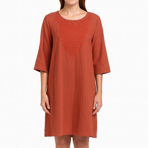 Plus Size Brown Embroidered Sunflowers? Dress Size 3X - Picture 1 of 4